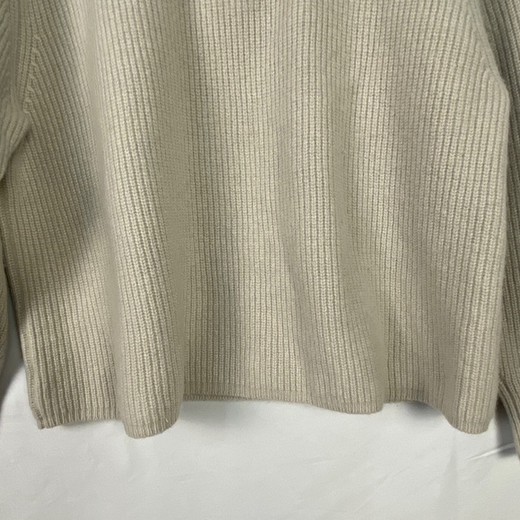 Jenni Kayne Cashmere zip sweater size large color: oatmeal/ beige - Picture 12 of 15
